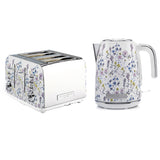 Laura Ashley 1.7L Jug Kettle and 4 Slice Toaster Combo Wild Meadow