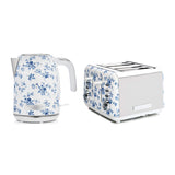 Laura Ashley 1.7L Jug Kettle and 4 Slice Toaster Combo China Rose