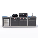 Coleman Revolution Dual Fuel Kitchen with Sink and Fridge Modules - Black Gloss