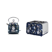 Laura Ashley 1.7L Dome Kettle and 4 Slice Toaster Combo Navy