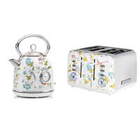 Laura Ashley Elveden 1.7L Kettle and 4 Slice Toaster Combo White