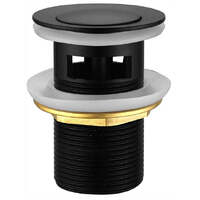 Push Plug Waste with Over Flow 32mm Black