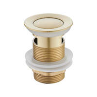 Push Plug Waste with Over Flow 32mm Brushed Gold