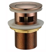 Push Plug Waste with Over Flow 32mm Rose Gold