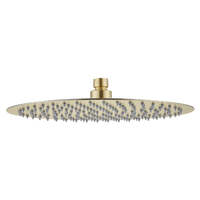 Stainless Steel Shower Head Round 300mm x 2mm Brushed Gold