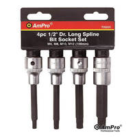 Ampro 1/2" Drive Long Spline Bit Socket Set T33231