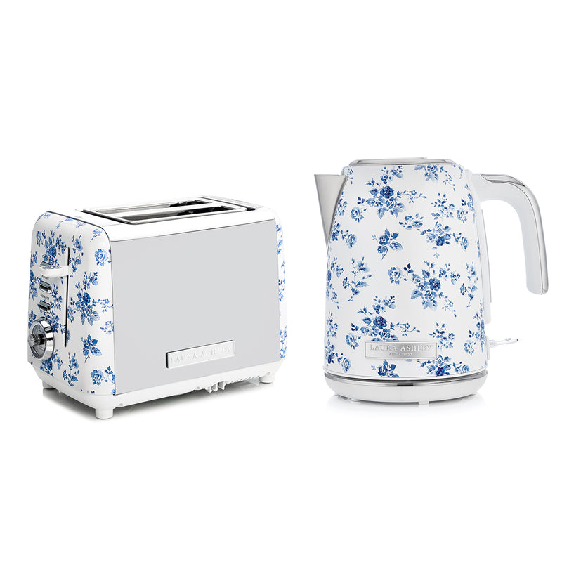 Laura Ashley 1.7L Jug Kettle and 2 Slice Toaster Combo China Rose