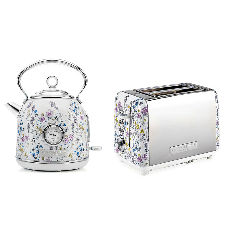 Laura Ashley 1.7L Dome Kettle and 2 Slice Toaster Combo Wild Meadow