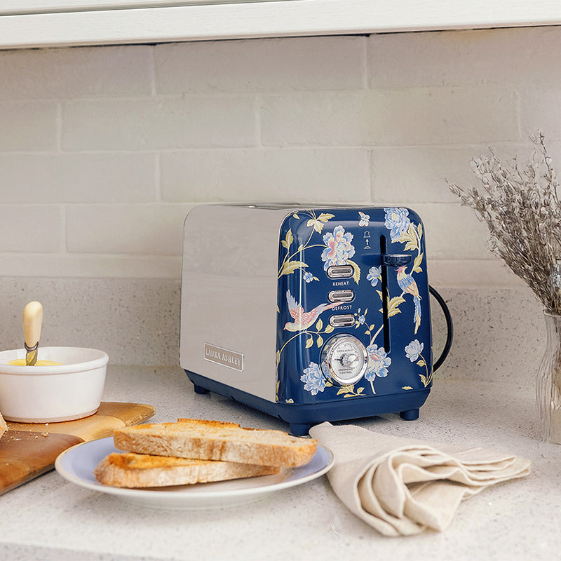 Laura Ashley Elveden 2 Slice Toaster Navy Blue SBT582BS