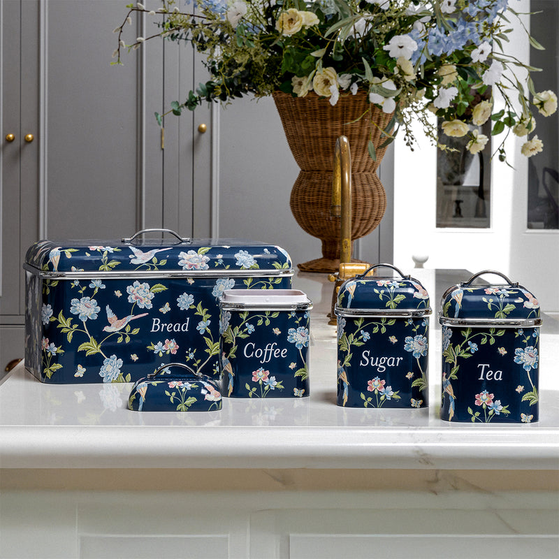Laura Ashley Elveden Canister Set of 3 Navy Blue