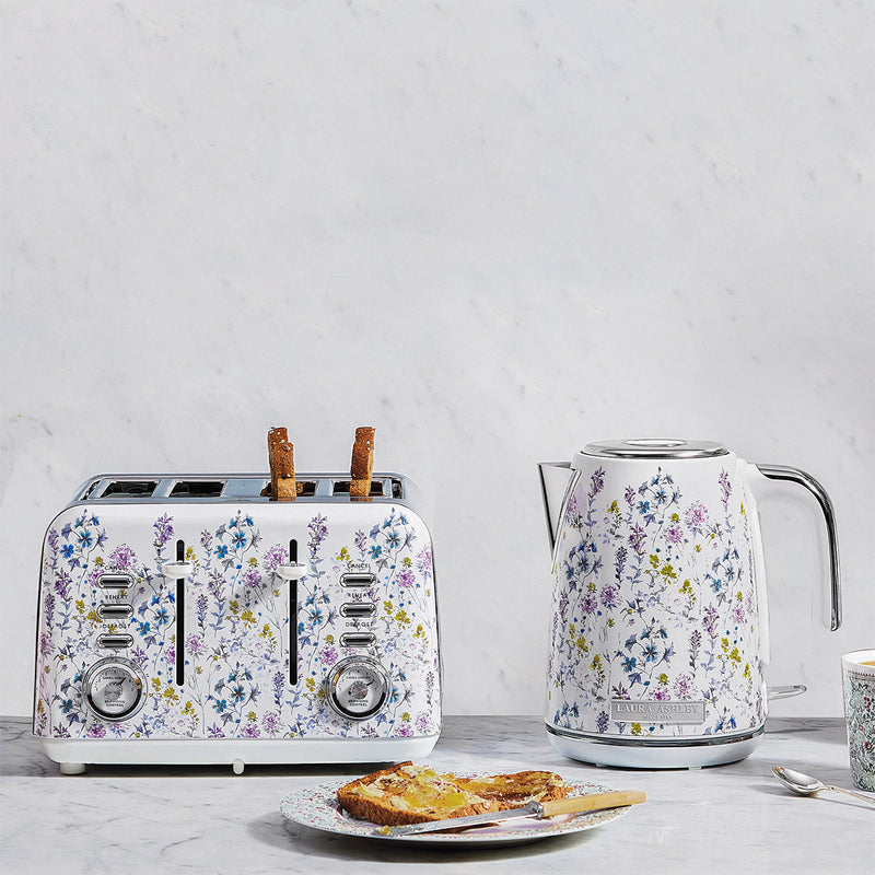 Laura Ashley 1.7L Jug Kettle and 4 Slice Toaster Combo Wild Meadow