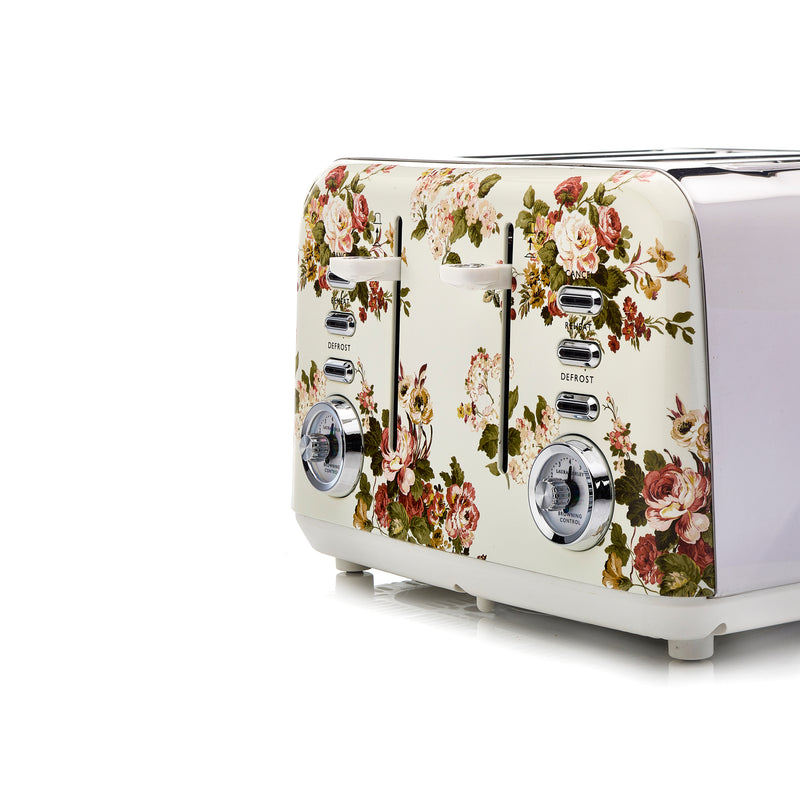 Laura Ashley 1.7L Jug Kettle and 4 Slice Toaster Combo Rosemore