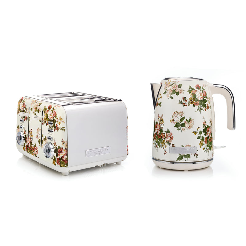 Laura Ashley 1.7L Jug Kettle and 4 Slice Toaster Combo Rosemore