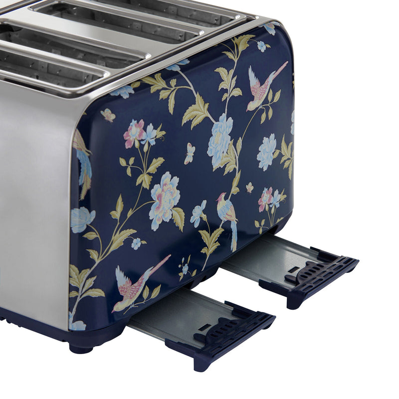 Laura Ashley Elveden Stove Top Kettle and 4 Slice Toaster Combo Blue & Silver — image 12
