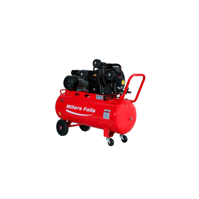 Millers Falls 3HP 100L 3 Cylinder Belt Drive Electric Air Compressor — image 2