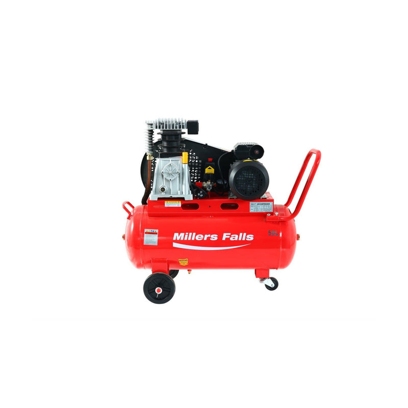 Millers Falls 3HP 50L 2 Cylinder Alloy Pump Belt Drive Electric Air Compressor  — image 2