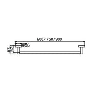 Ideal Single Towel Rail 600mm Chrome — image 2