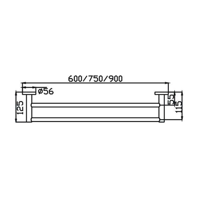 Ideal Double Towel Rail 600mm Chrome — image 2