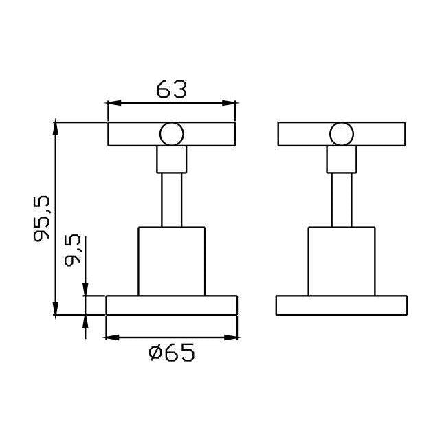 Cross Wall Top Assemblies Chrome — image 2