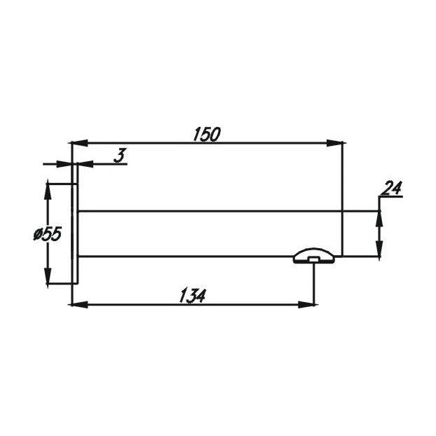 Ideal Bath Outlet 150mm Chrome — image 2