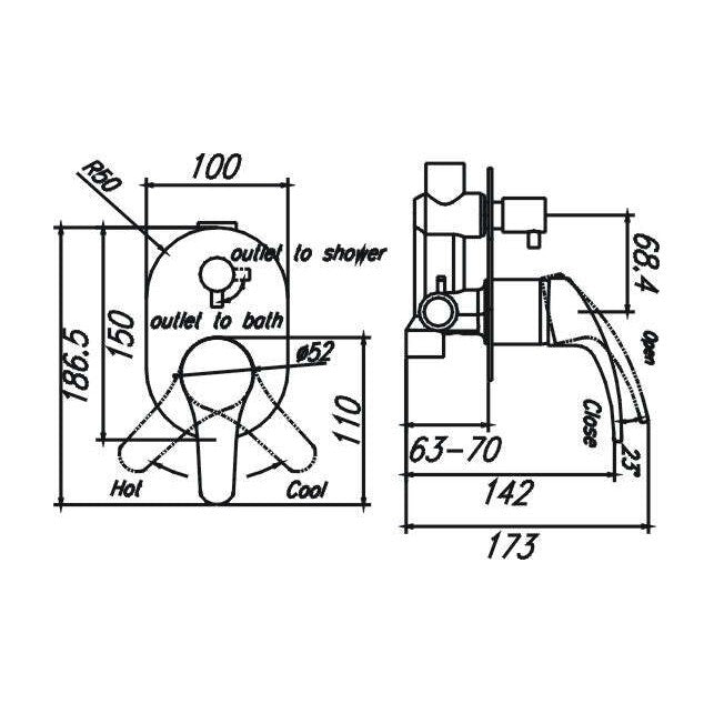 Demos Wall Mixer With Diverter — image 2