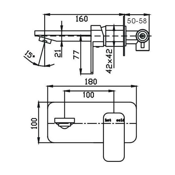 Elegant Wall Mixer With Outlet Chrome — image 2