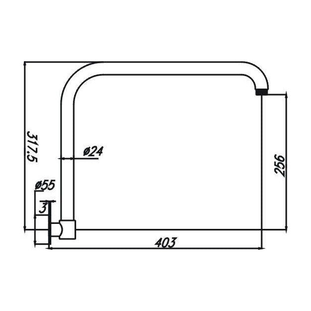 Chris Shower Arm Chrome — image 2