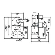 Ideal Wall Mixer With Diverter Chrome — image 2
