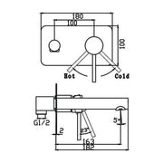 Ideal Wall Mixer With Outlet Brushed Gun Metal — image 2