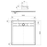 Stonelite Urban MKII Shower Base 1000 x 1000 Rear Outlet — image 2