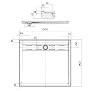 Stonelite Urban MKII Shower Base 1200 x 900 Rear Outlet — image 2