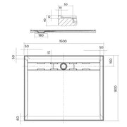 Stonelite Urban MKII Shower Base 1500 x 900 Rear Outlet — image 2
