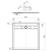 Stonelite Urban MKII Shower Base 900 x 900 Rear Outlet — image 2