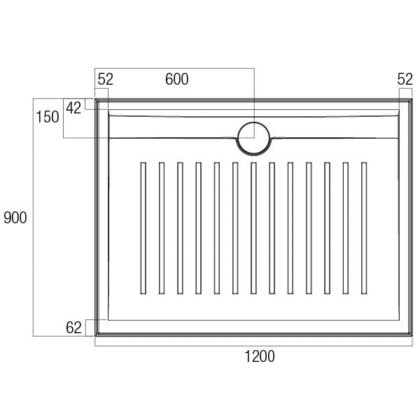 Stonelite Access Shower Base 1200 x 900 Rear Outlet — image 2