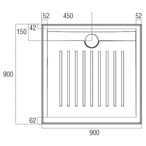 Stonelite Access Shower Base 820 x 820 Rear Outlet — image 2