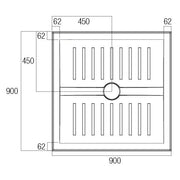 Stonelite Access Shower Base 900 x 900 Centre Outlet — image 2