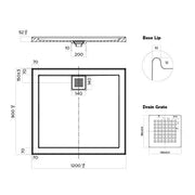 Stonelite ECO Shower Base 1200 x 900 Rear Outlet — image 2