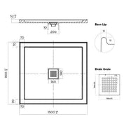 Stonelite ECO Shower Base 1500 x 900 Centre Outlet — image 2