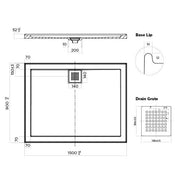 Stonelite ECO Shower Base 1500 x 900 Rear Outlet — image 2