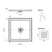 Stonelite ECO Shower Base 820 x 820 Centre Outlet — image 2