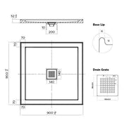 Stonelite ECO Shower Base 900 x 900 Centre Outlet — image 2