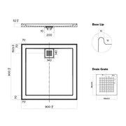 Stonelite ECO Shower Base 900 x 900 Rear Outlet — image 2