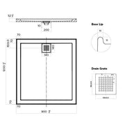 Stonelite ECO Shower Base 900 x 1200 Rear Outlet — image 2