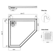 Stonelite ECO Shower Base Neo Corner 914 x 914 Rear Outlet — image 2
