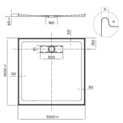 Stonelite Elite Shower Base 1000 x 1000 Rear Outlet — image 2