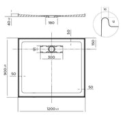 Stonelite Elite Shower Base 1200 x 900 Rear Outlet — image 2