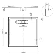 Stonelite Elite Shower Base 900 x 900 Rear Outlet — image 2