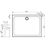 Louve Shower Base 1200 x 900 Rear Outlet — image 2