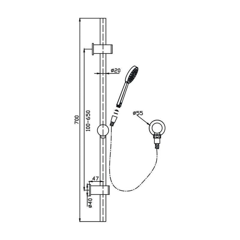 Logan Hand Shower On Rail — image 2