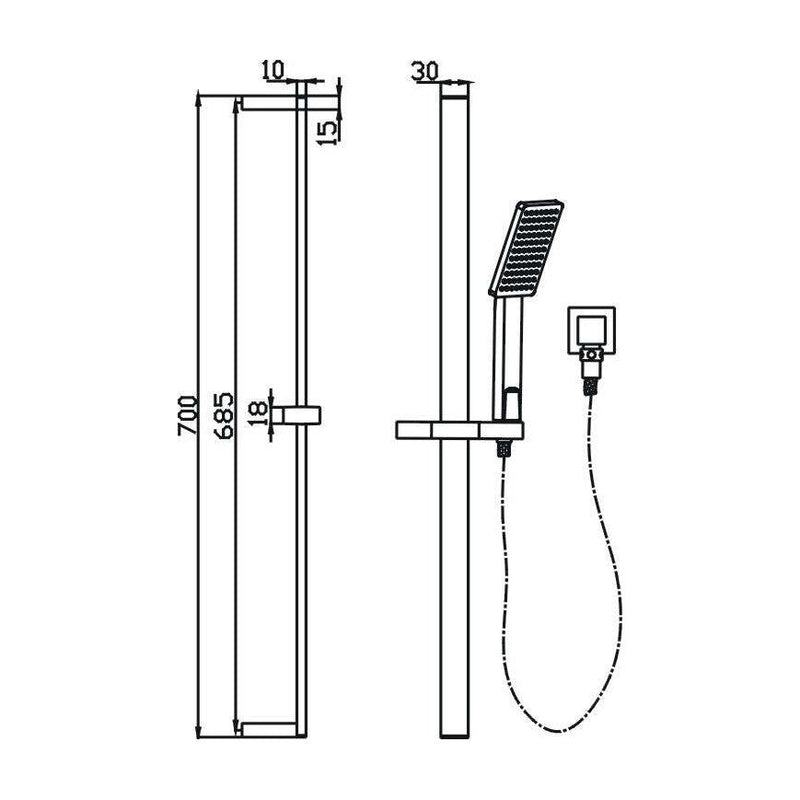 Bonza Hand Shower On Rail — image 2